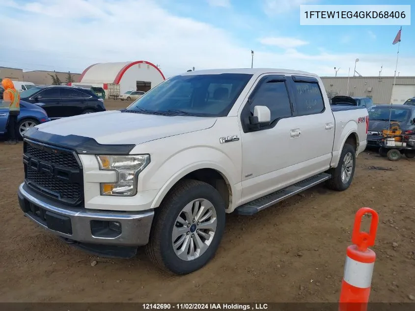 2016 Ford F150 Supercrew VIN: 1FTEW1EG4GKD68406 Lot: 12142690