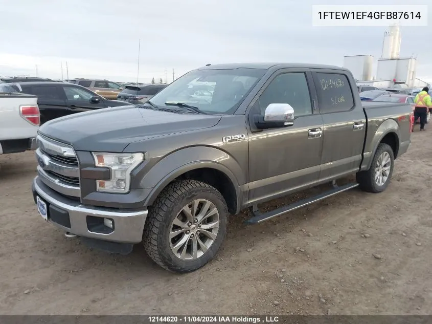 2016 Ford F150 Supercrew VIN: 1FTEW1EF4GFB87614 Lot: 12144620