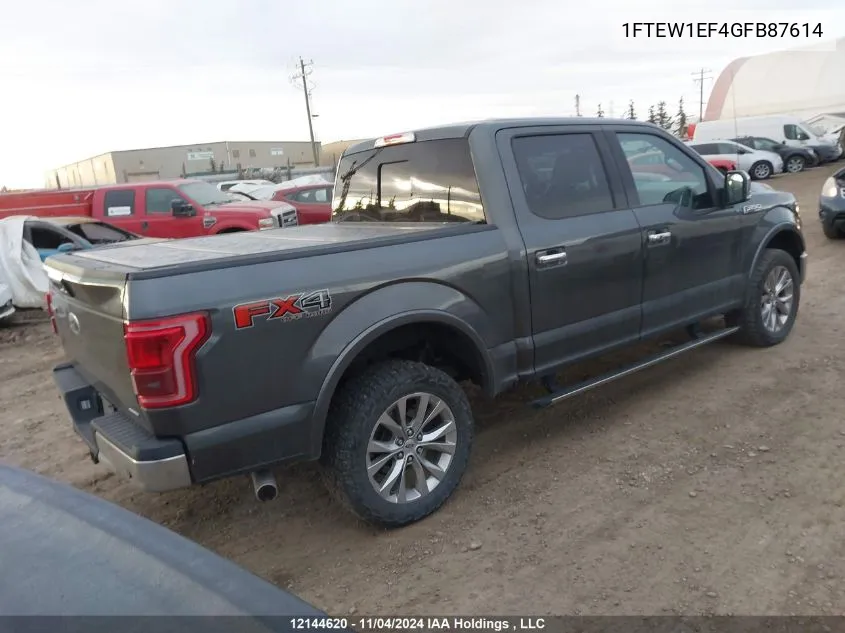 2016 Ford F150 Supercrew VIN: 1FTEW1EF4GFB87614 Lot: 12144620