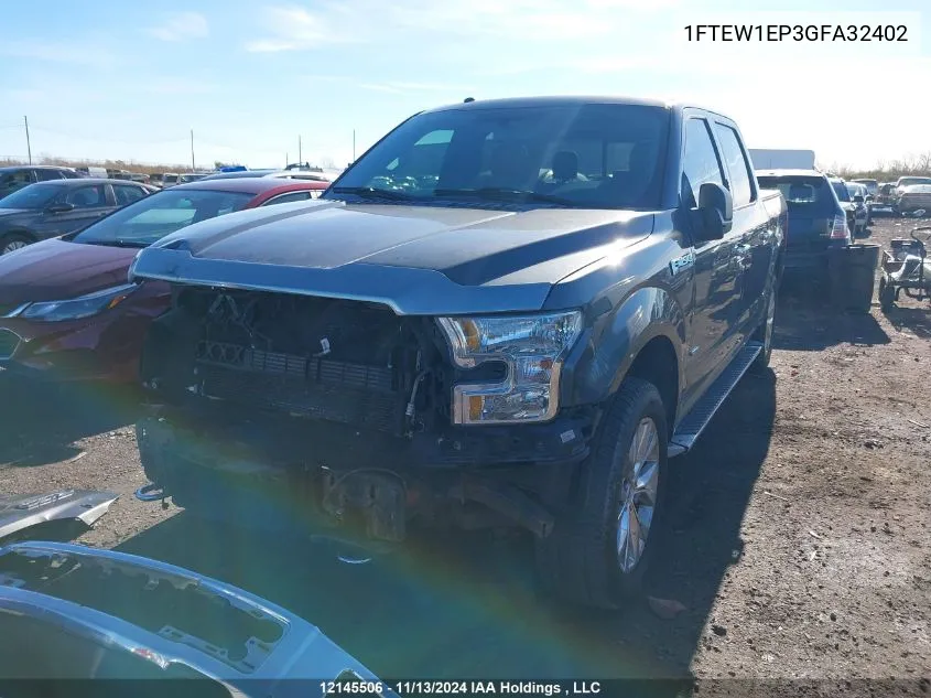 2016 Ford F150 Supercrew VIN: 1FTEW1EP3GFA32402 Lot: 12145506