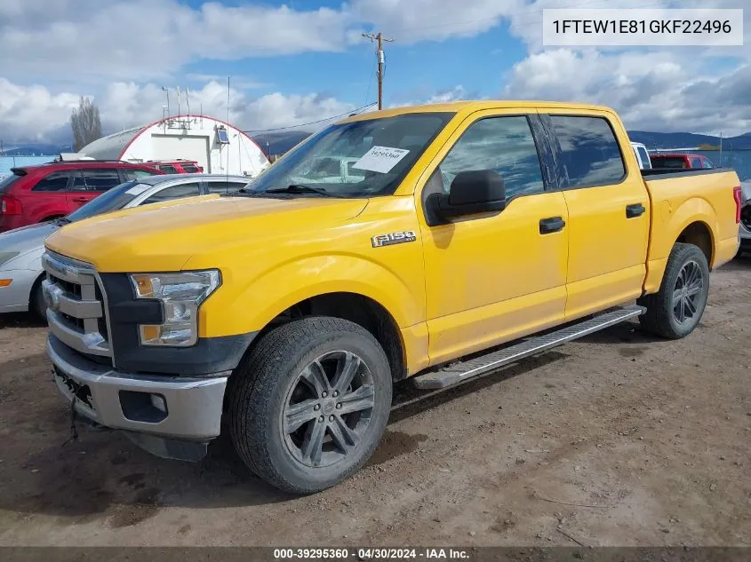 2016 Ford F-150 Xlt VIN: 1FTEW1E81GKF22496 Lot: 39295360