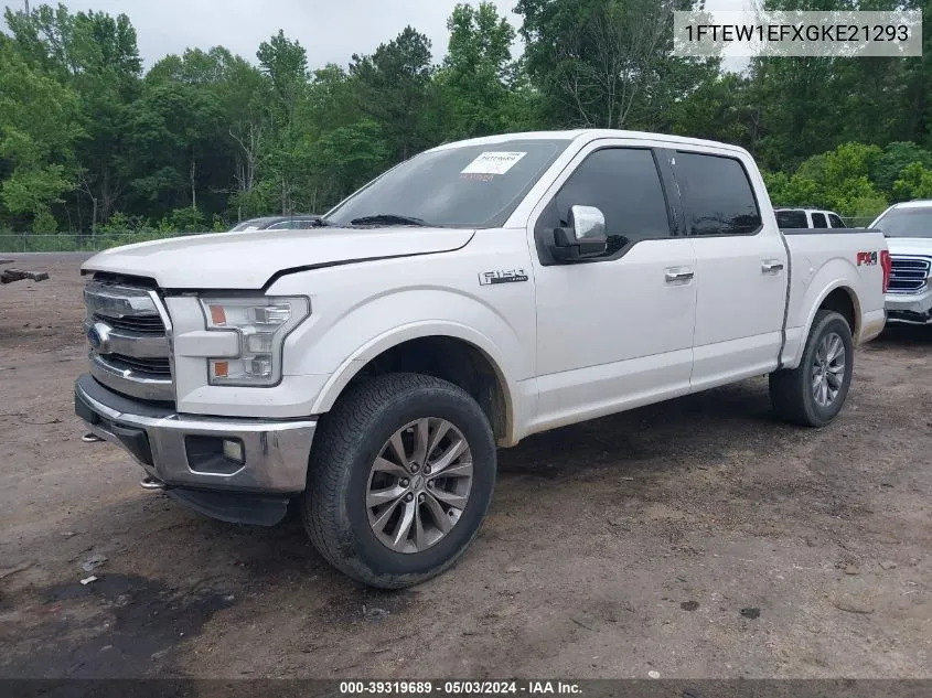 2016 Ford F-150 Lariat VIN: 1FTEW1EFXGKE21293 Lot: 39319689