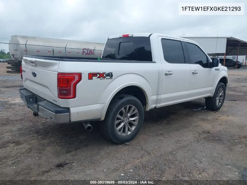 2016 Ford F-150 Lariat VIN: 1FTEW1EFXGKE21293 Lot: 39319689