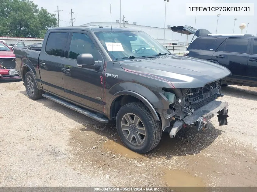 2016 Ford F-150 Xlt VIN: 1FTEW1CP7GKF03431 Lot: 39472518