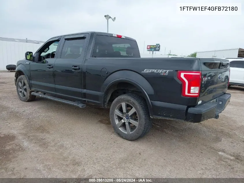 1FTFW1EF4GFB72180 2016 Ford F-150 Xlt