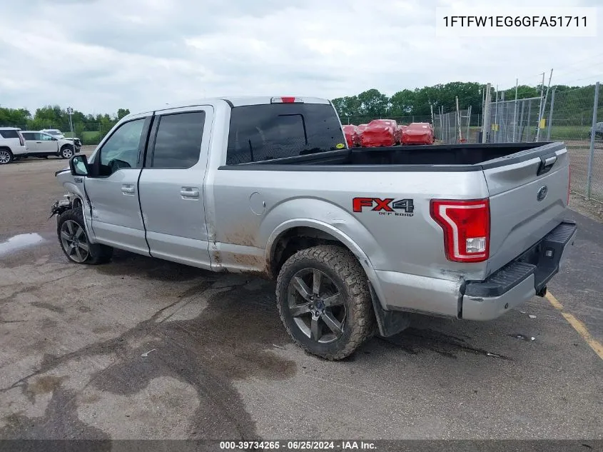 2016 Ford F-150 Xlt VIN: 1FTFW1EG6GFA51711 Lot: 39734265