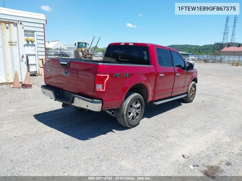 2016 Ford F-150 Xlt VIN: 1FTEW1E89GFB67375 Lot: 39774742