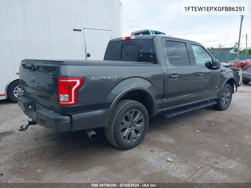 2016 Ford F-150 Xlt VIN: 1FTEW1EPXGFB86251 Lot: 39786305