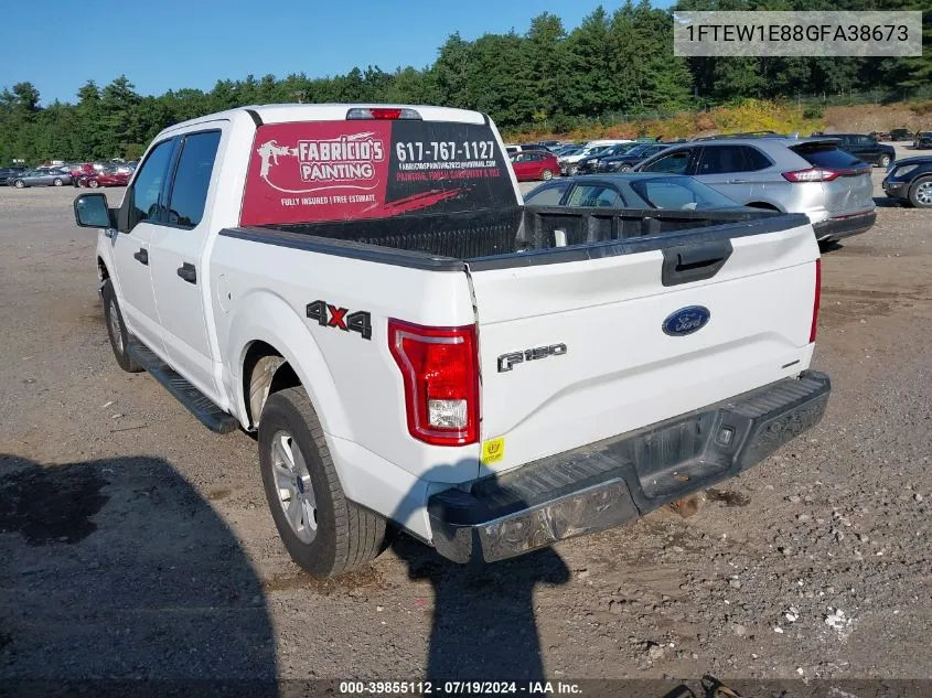 2016 Ford F-150 Xlt VIN: 1FTEW1E88GFA38673 Lot: 39855112