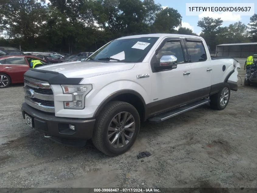 2016 Ford F-150 Lariat VIN: 1FTFW1EG0GKD69637 Lot: 39868467