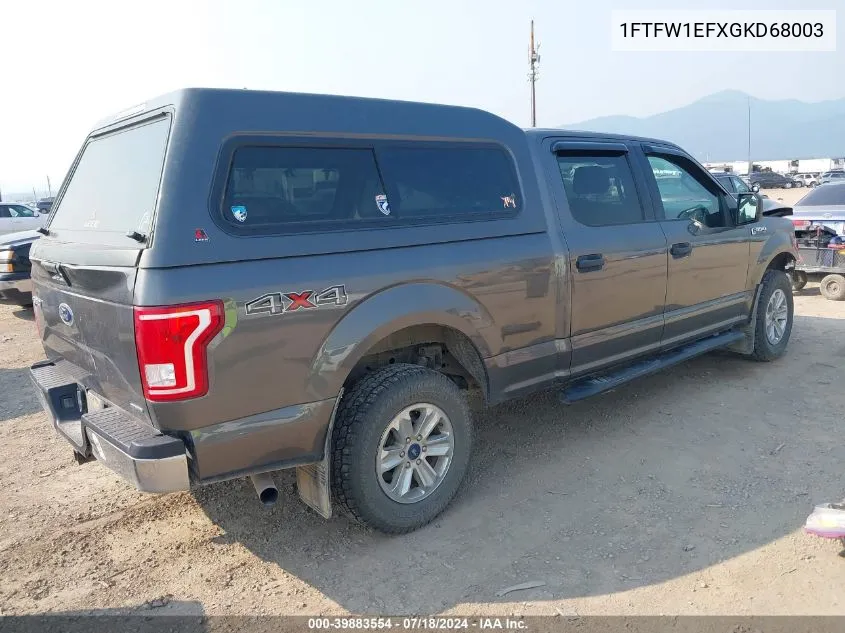 1FTFW1EFXGKD68003 2016 Ford F-150 Xlt