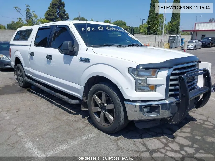 2016 Ford F-150 Xlt VIN: 1FTEW1CF9GKD19504 Lot: 39891413