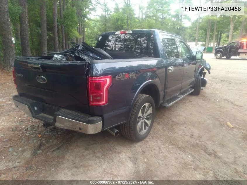 1FTEW1EP3GFA20458 2016 Ford F-150 Lariat