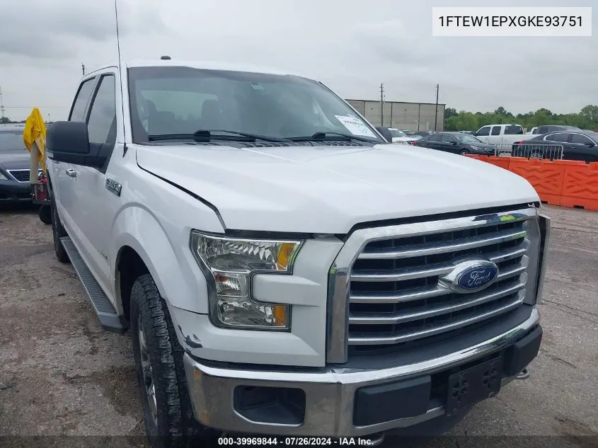 1FTEW1EPXGKE93751 2016 Ford F-150 Xlt