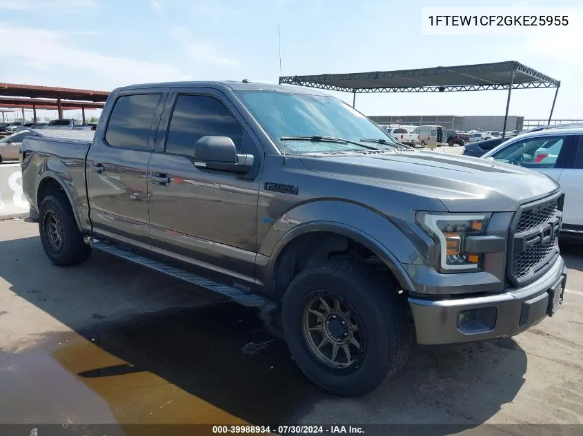 2016 Ford F-150 Xlt VIN: 1FTEW1CF2GKE25955 Lot: 39988934