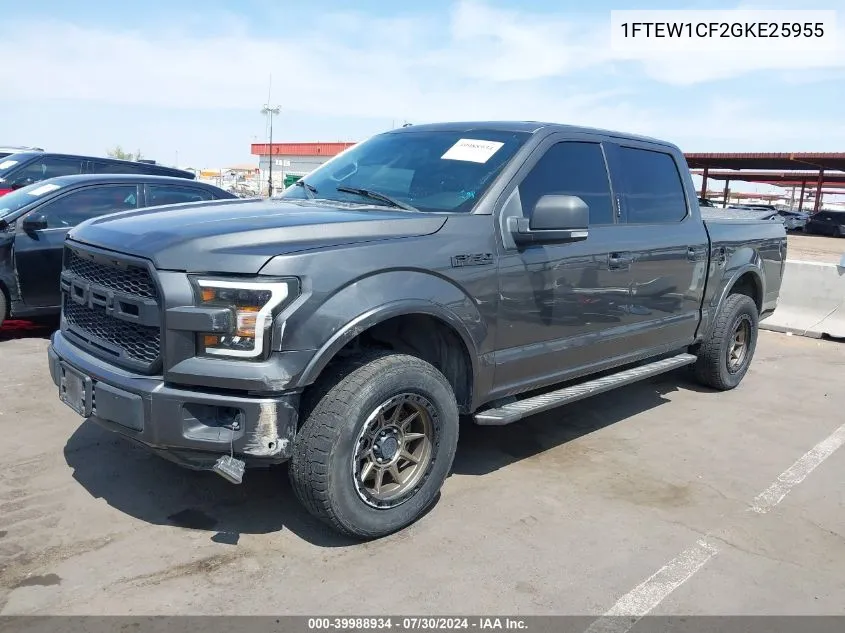 1FTEW1CF2GKE25955 2016 Ford F-150 Xlt