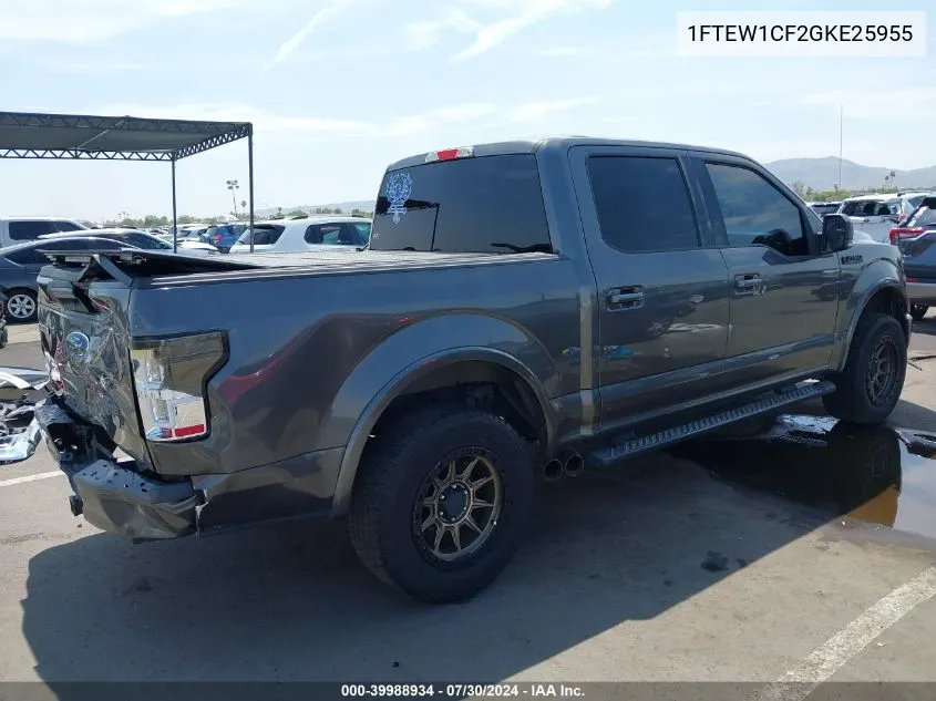 2016 Ford F-150 Xlt VIN: 1FTEW1CF2GKE25955 Lot: 39988934