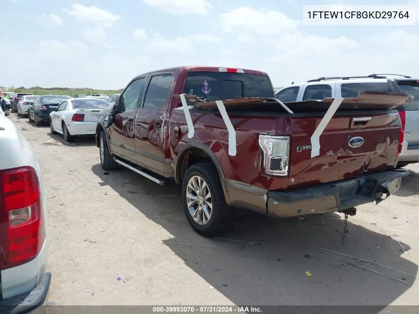 1FTEW1CF8GKD29764 2016 Ford F-150 Lariat