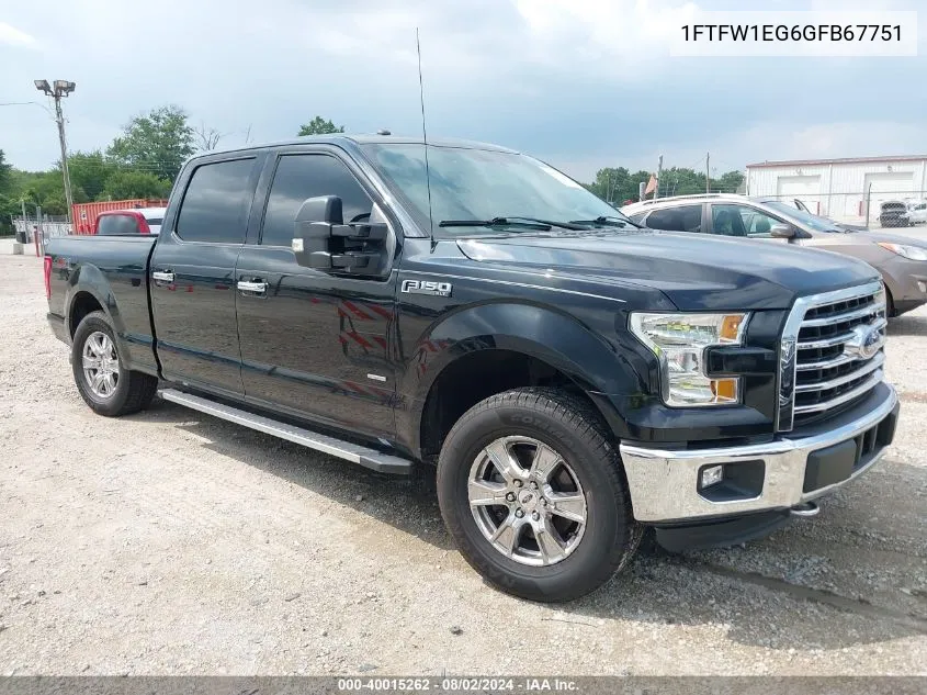 1FTFW1EG6GFB67751 2016 Ford F-150 Xlt