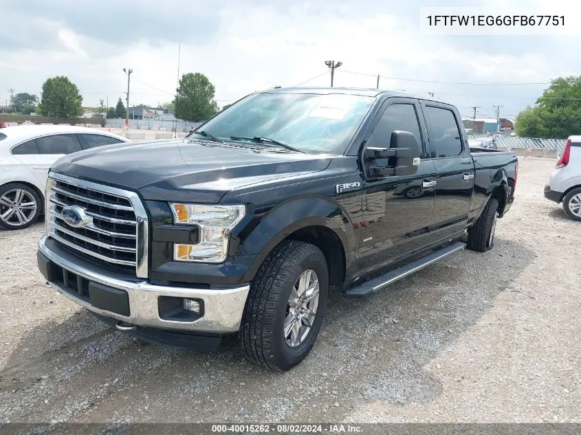 1FTFW1EG6GFB67751 2016 Ford F-150 Xlt