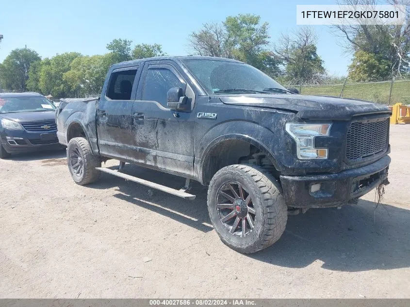 1FTEW1EF2GKD75801 2016 Ford F-150 Lariat