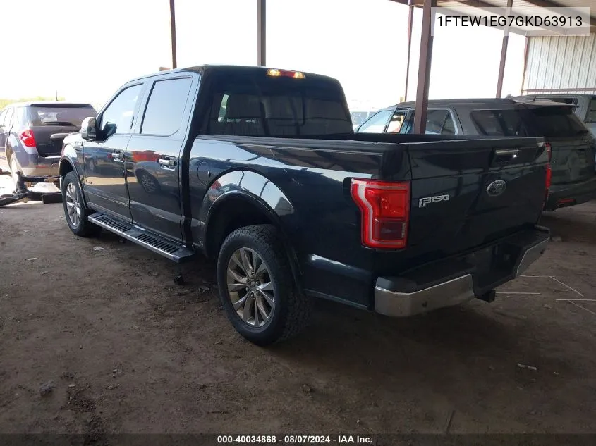 1FTEW1EG7GKD63913 2016 Ford F-150 Lariat