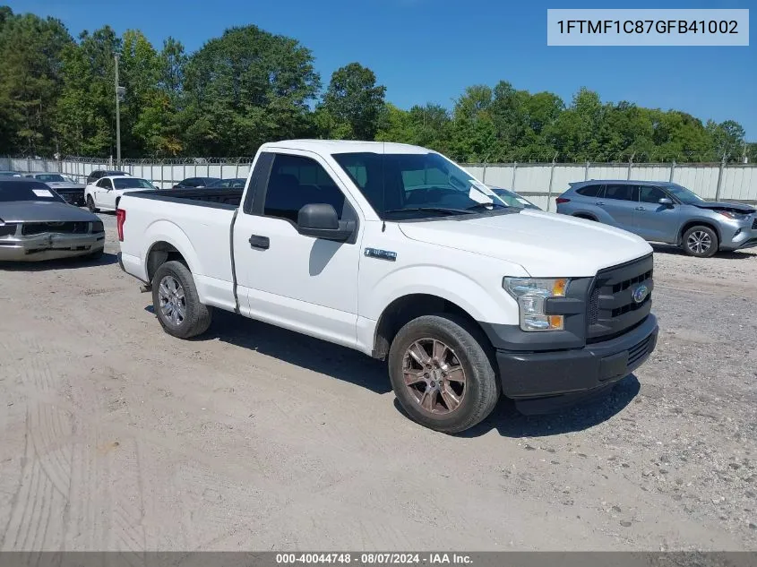 2016 Ford F-150 Xl VIN: 1FTMF1C87GFB41002 Lot: 40044748