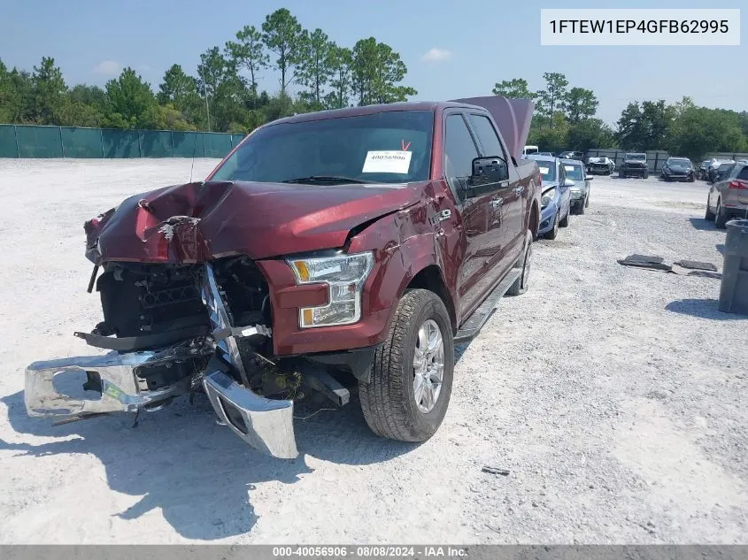 2016 Ford F-150 Xlt VIN: 1FTEW1EP4GFB62995 Lot: 40056906