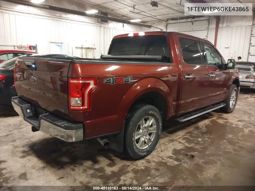 2016 Ford F-150 Xlt VIN: 1FTEW1EP6GKE43865 Lot: 40110163