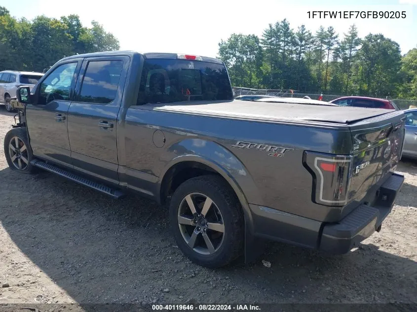 1FTFW1EF7GFB90205 2016 Ford F-150 Xlt