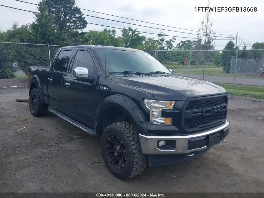 1FTFW1EF3GFB13668 2016 Ford F-150 Xlt