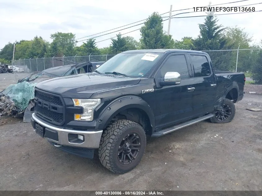 1FTFW1EF3GFB13668 2016 Ford F-150 Xlt