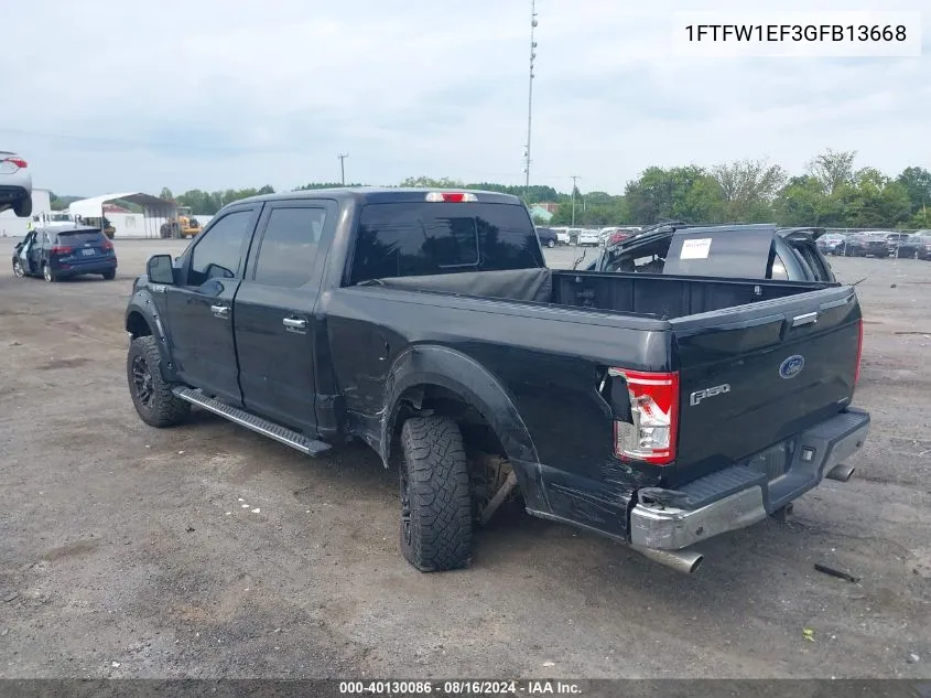 1FTFW1EF3GFB13668 2016 Ford F-150 Xlt