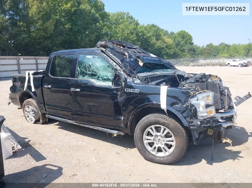 1FTEW1EF5GFC01262 2016 Ford F-150 Lariat