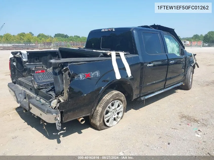 2016 Ford F-150 Lariat VIN: 1FTEW1EF5GFC01262 Lot: 40163816