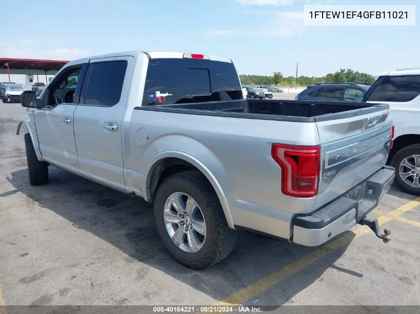 1FTEW1EF4GFB11021 2016 Ford F-150 Platinum