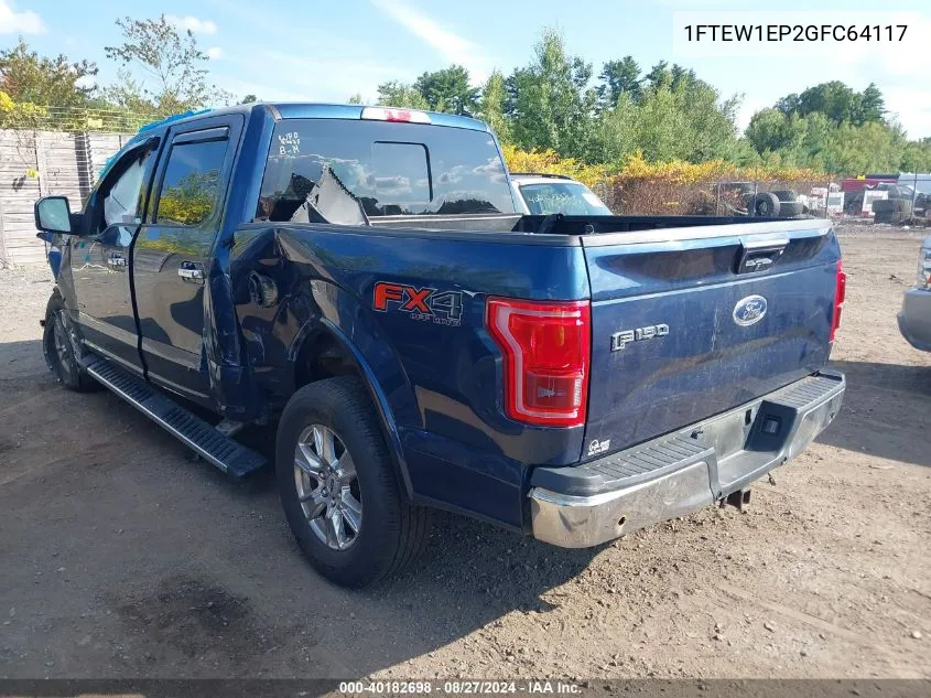 1FTEW1EP2GFC64117 2016 Ford F-150 Lariat