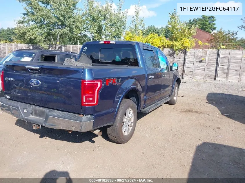 1FTEW1EP2GFC64117 2016 Ford F-150 Lariat