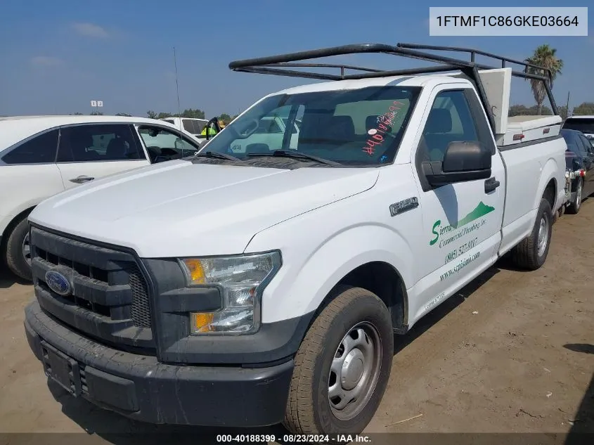 2016 Ford F-150 Xl VIN: 1FTMF1C86GKE03664 Lot: 40188399