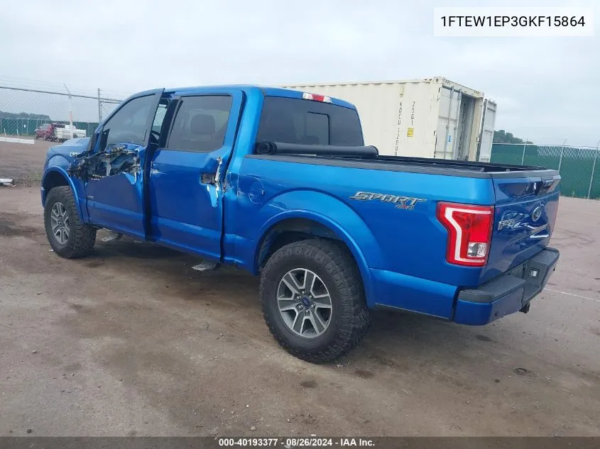 1FTEW1EP3GKF15864 2016 Ford F-150 Xlt