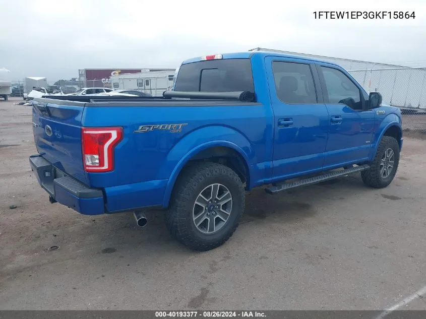 1FTEW1EP3GKF15864 2016 Ford F-150 Xlt