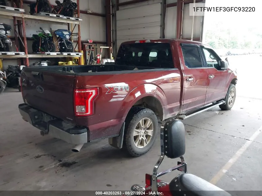 1FTFW1EF3GFC93220 2016 Ford F-150 Xlt