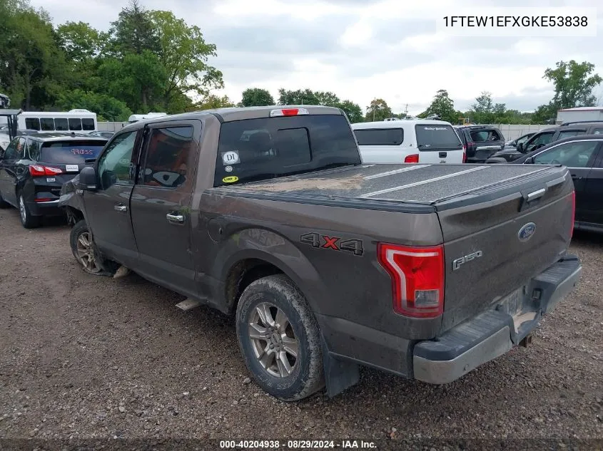 2016 Ford F-150 Xlt VIN: 1FTEW1EFXGKE53838 Lot: 40204938