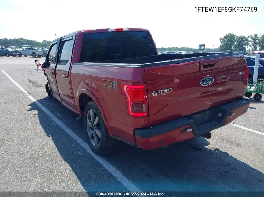 1FTEW1EF8GKF74769 2016 Ford F-150 Lariat