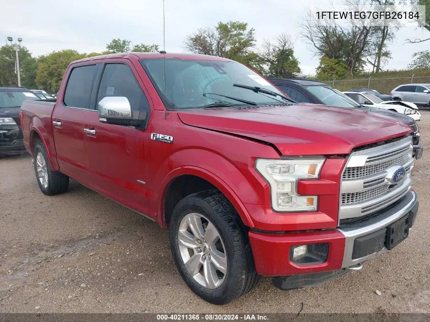 1FTEW1EG7GFB26184 2016 Ford F-150 Platinum