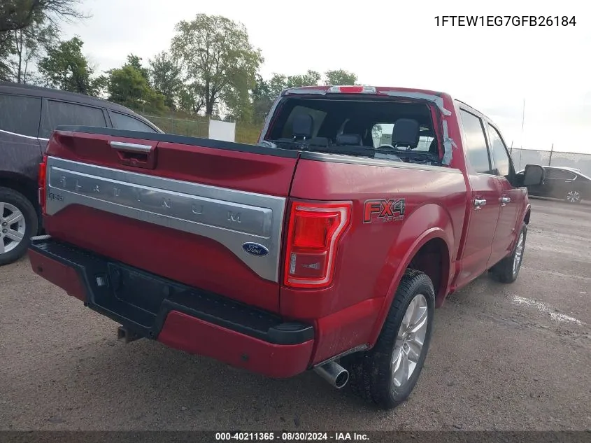 1FTEW1EG7GFB26184 2016 Ford F-150 Platinum