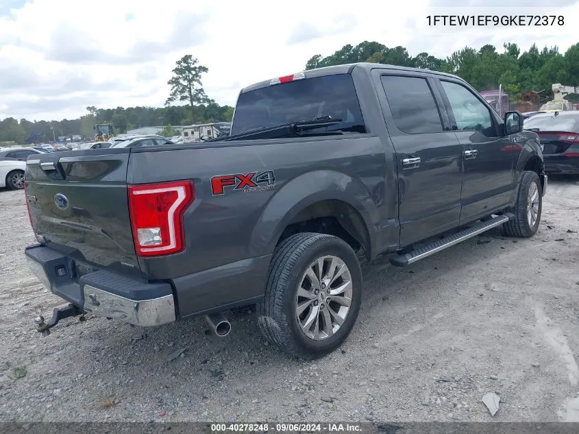 2016 Ford F-150 Xlt VIN: 1FTEW1EF9GKE72378 Lot: 40278248