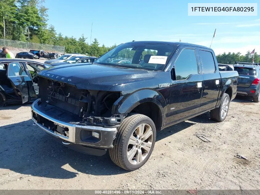 2016 Ford F-150 Limited VIN: 1FTEW1EG4GFA80295 Lot: 40281496