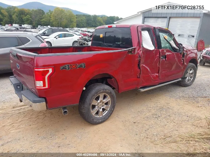 1FTFX1EF7GFC28755 2016 Ford F-150 Xlt