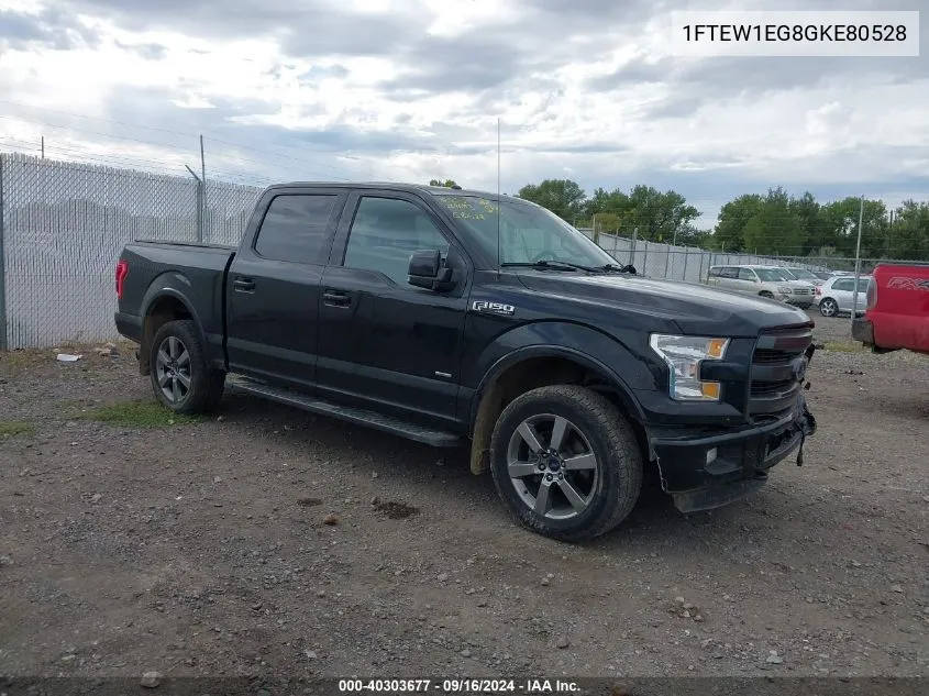 2016 Ford F150 Supercrew VIN: 1FTEW1EG8GKE80528 Lot: 40303677